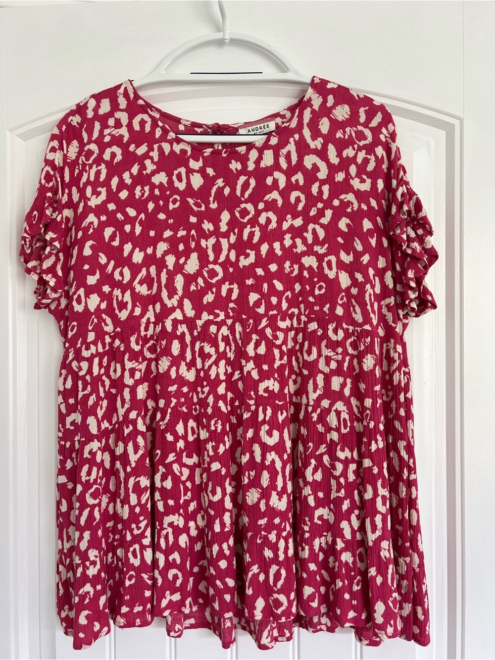 ANDRÉE BY UNIT Hot Pink & Cream Animal Print Top